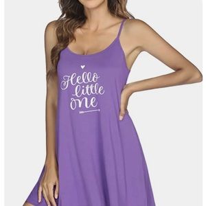 Ekouaer Nightgown Women Sexy Sleepwear Soft Spaghetti Strap Nightdress Size L